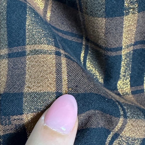 Ace & Jig Button Detail 3/4 Sleeve St. Honore Black and Brown Metallic Blouse S - Picture 4 of 10